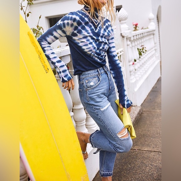 Free People Denim - Free People Lita Slim Leg Distressed Jeans